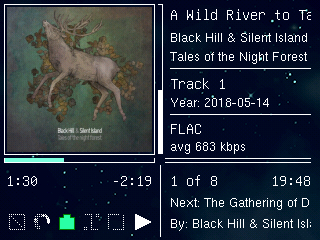 Screenshot of Rockbox player showing cool theme.