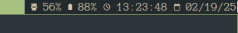 A screenshot of an X11 statusbar showing the piss daemon piss level next to a toilet icon.
